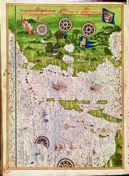 第47葉裏 ペルー地図、『世界誌』より、1555年